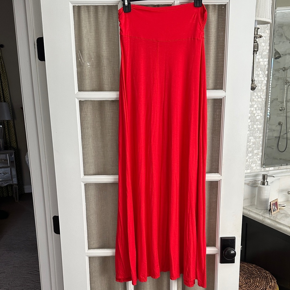 Mona B Red Women's Maxi Skirt, Medium